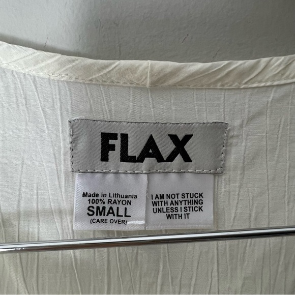 FLAX 100% Rayon Sleeveless Tank Top Cream Ivory Textured Shirt Crewneck 962 - Picture 2 of 7